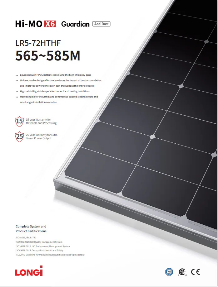 Tấm pin năng lượng mặt trời LONGI HIMO X6-580W