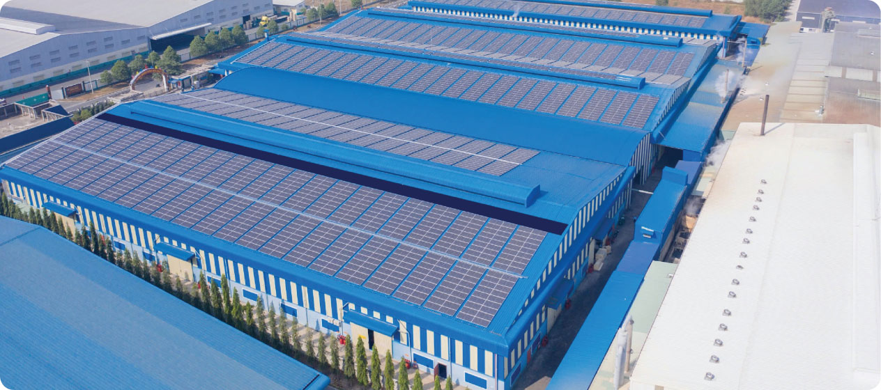 Điện mặt trời mái nhà - Nhà máy nệm Kim Cương